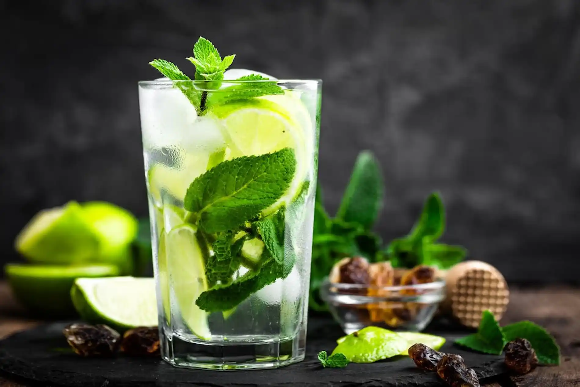 Caipiriña cachaza, lima, azúcar y hielo.